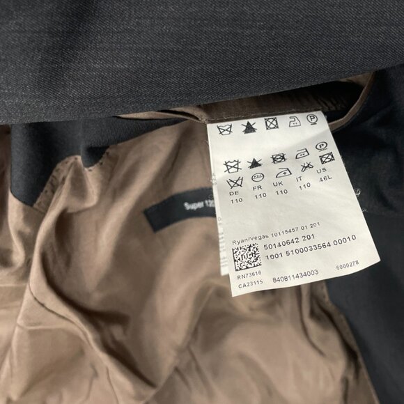 Hugo Boss Ryan Vegas Men's 46L Dark Brown Wool Blazer Sport Coat Jacket 46 Long - Picture 5 of 11